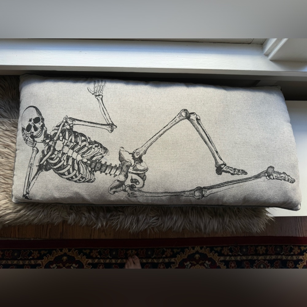 💀 Long Skeleton Herringbone Accent Pillow